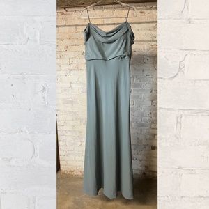 jenny yoo sabine marine blue off the shoulder bridesmaid dress [size 10]